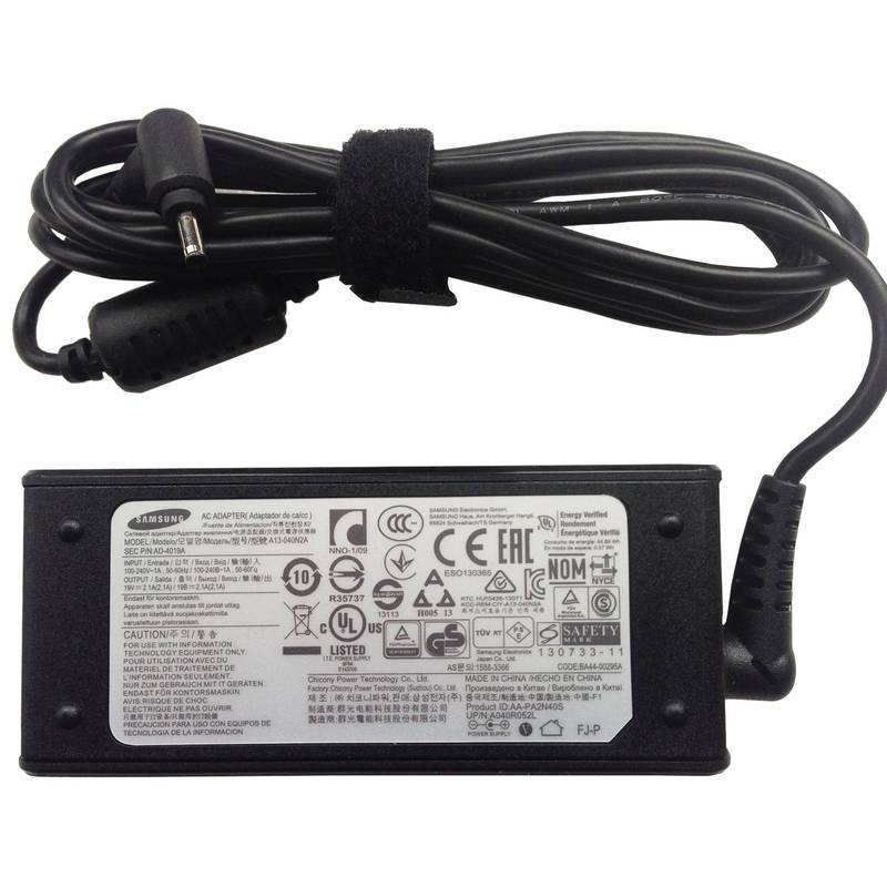 Samsung 19V 2.1A 40W Original OEM Laptop AC Adapter Charger for NP900X4B, 3.0*1.1mm (10/30/50pc)